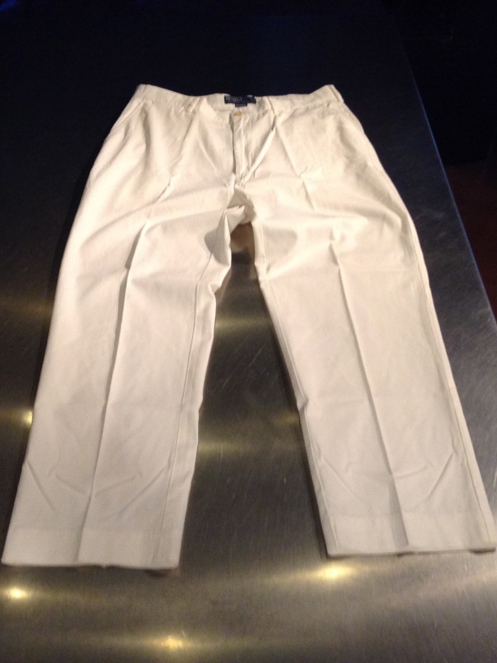 Vintage Polo Ralph Lauren Mens 35x30 Prospect Chino Pants Ivory Twill Flat Front